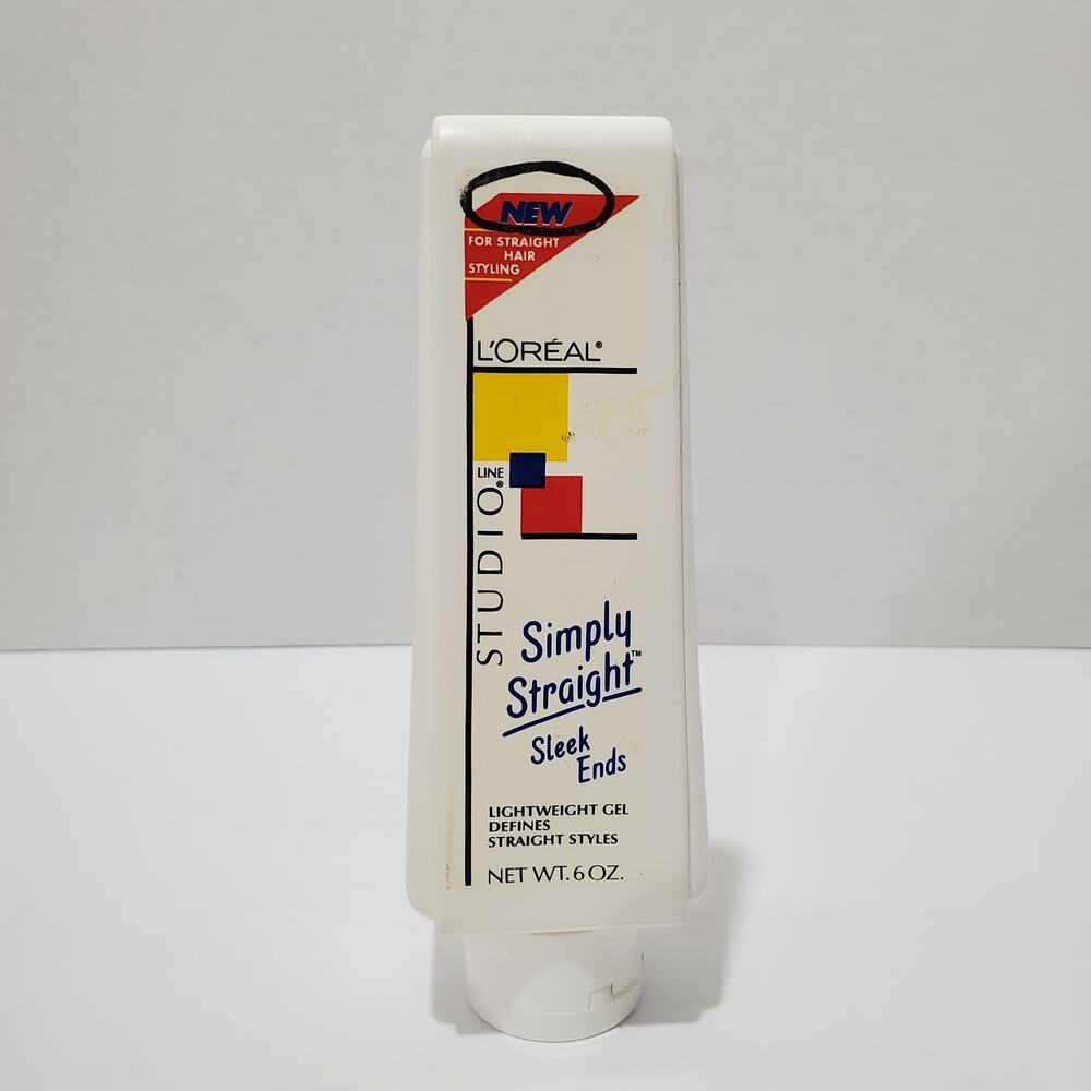 Vtg L'Oreal Studio Simply Straight Sleek Ends Lightweight Gel Defines 6 oz  FULL